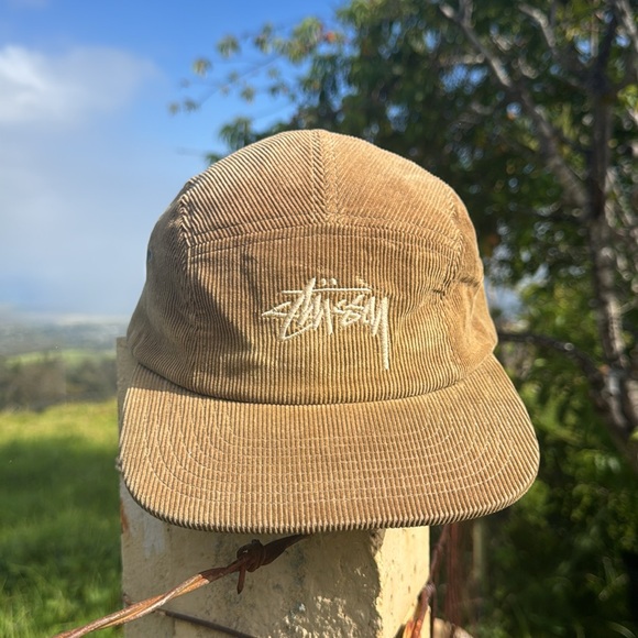 Vintage Stussy Y2K Tan Skate Corduroy 5 Panel Cap one Size - Picture 3 of 12